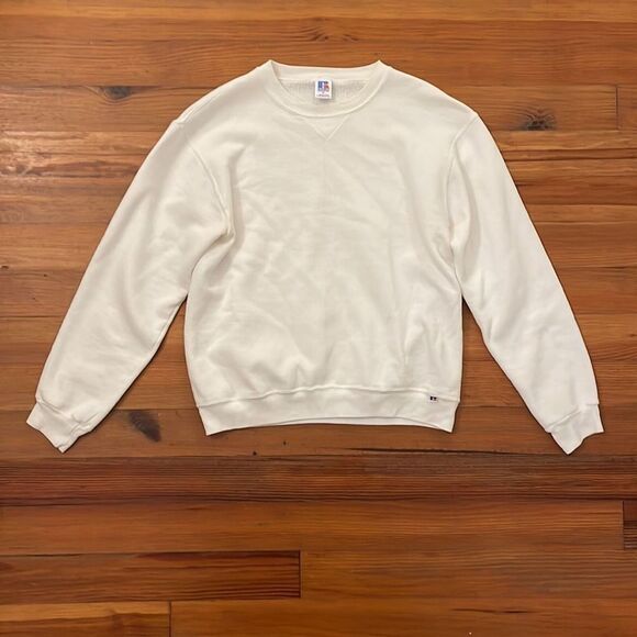 Russell Athletic Vintage 90s White Sweatshirt Adult Medium Made in USA - Picture 3 of 11